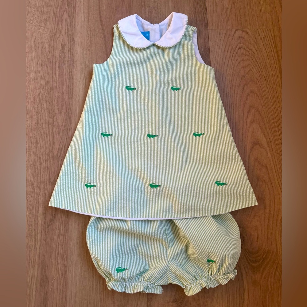 ANAVINI BABY | Alligator set | Short Bundle | Color Green White | Size 3T